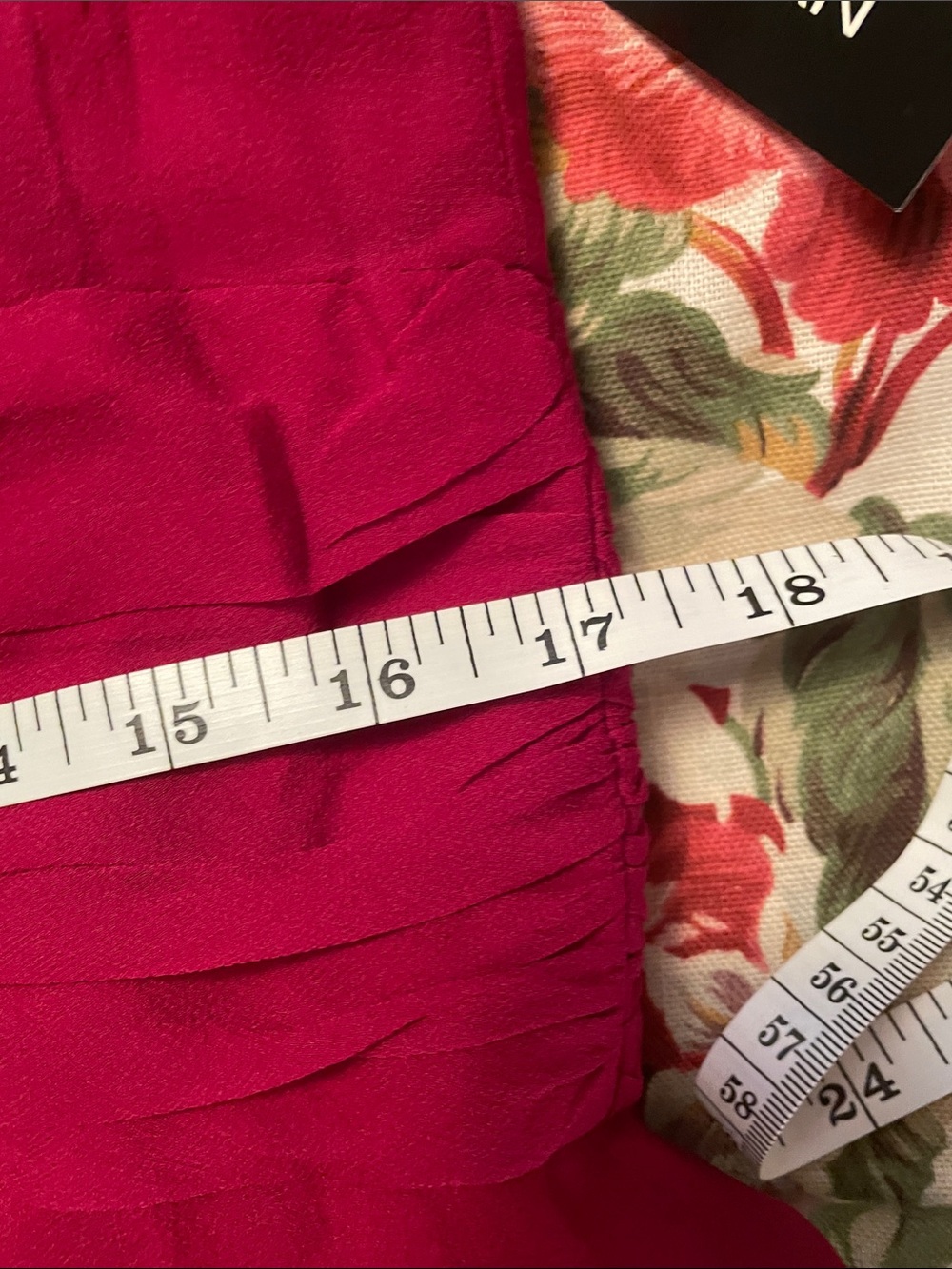 Donna Ricco Ruffled V-Neck Magenta Midi Dress 100% silk - Picture 7 of 8